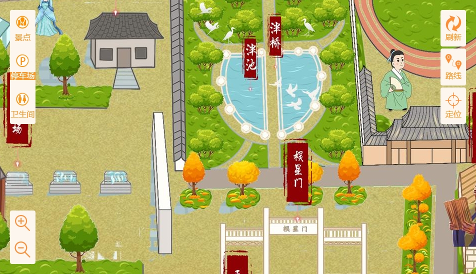 胡市镇手绘地图景区语音讲解导览系统：智慧景区建设的基石